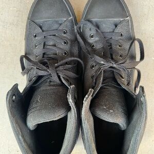 Men's Black High-Top Canvas Sneakers